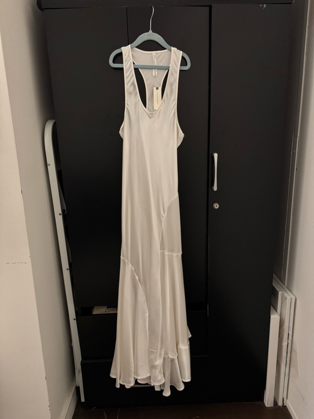 Anthropologie Cream Maxi Slip Dress